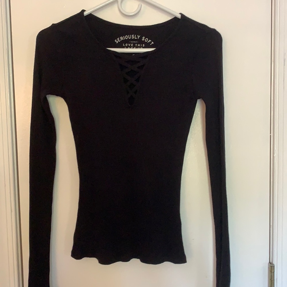 Aeropostale Criss Cross Long sleeve Shirt XS